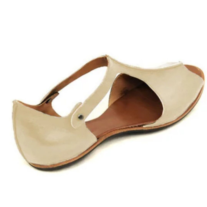 2021 High quality Women PU Leather Sandals Fashion Soft Flats Ladies Casual Toe Women's Comfortable Female Beach Shoes