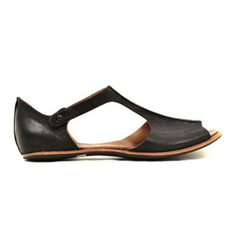 2021 High quality Women PU Leather Sandals Fashion Soft Flats Ladies Casual Toe Women's Comfortable Female Beach Shoes