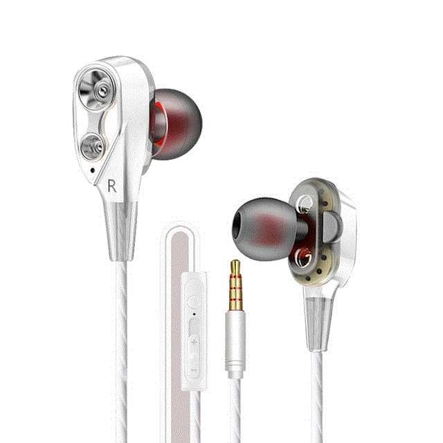 2021 High quality Earphone Wired Magnetic Stereo Headphones in-Ear Super Bass Dual Drive Earphone For Huawei Samsung