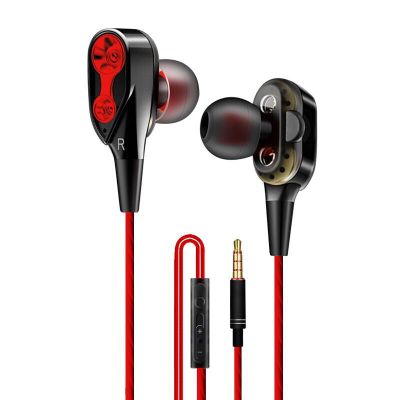 2021 High quality Earphone Wired Magnetic Stereo Headphones in-Ear Super Bass Dual Drive Earphone For Huawei Samsung