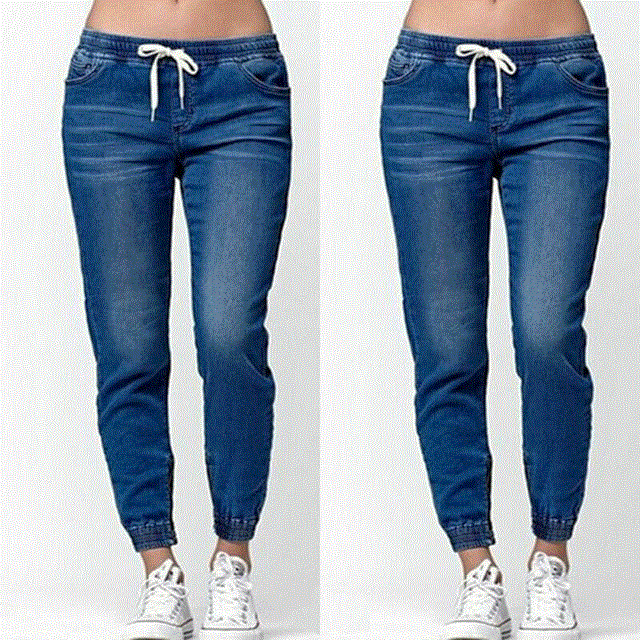 2021 High quality Casual Jogger Pants Elastic Sexy Skinny Pencil Jeans Women Leggings High Waist Drawstring Pants