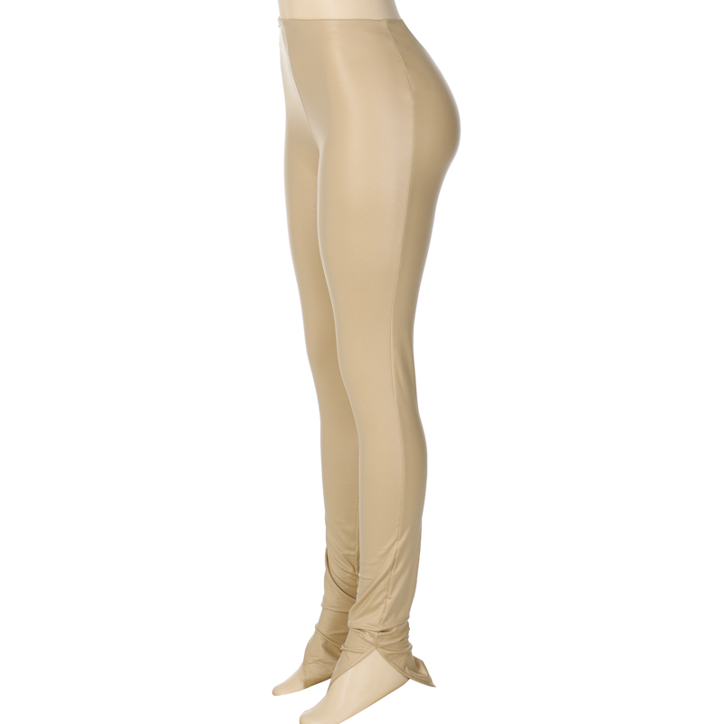 2021 High quality Women Pu Leather Pencil Pant Slit High Waist Streetwear Skinny Sexy Autumn Winter Trousers Club Pant