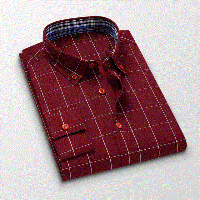 2021 High quality Men Plaid Dress Shirt High Quality Long Sleeve Slim Fit Business Classic Casual Brand Clothing Shirt