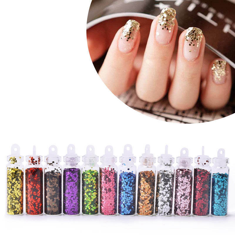 48 Bottles/Set Nail Art Sequins Glitter Powder Manicure Decoral Tips Polish Nail Stickers Mixed