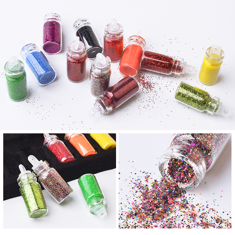 48 Bottles/Set Nail Art Sequins Glitter Powder Manicure Decoral Tips Polish Nail Stickers Mixed