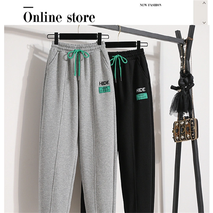 Trend New women's pants High waist sweatpants Women's casual fit for comfort Fitness gym stretch pants women's sweatpants Harlan sweatpants in gray and black