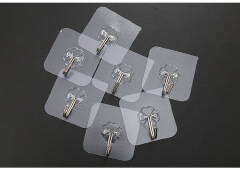 Sticking hook Open hook 20 transparent hooks Strong self-adhesive wall hanging weight absorbing frame No punching Waterproof kitchen bathroom hook Sticking hook as shown in the figure