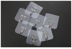 Sticking hook Open hook 20 transparent hooks Strong self-adhesive wall hanging weight absorbing frame No punching Waterproof kitchen bathroom hook Sticking hook as shown in the figure