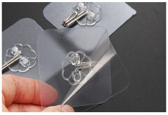 Sticking hook Open hook 20 transparent hooks Strong self-adhesive wall hanging weight absorbing frame No punching Waterproof kitchen bathroom hook Sticking hook as shown in the figure