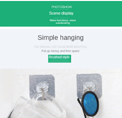 Sticking hook Open hook 20 transparent hooks Strong self-adhesive wall hanging weight absorbing frame No punching Waterproof kitchen bathroom hook Sticking hook as shown in the figure