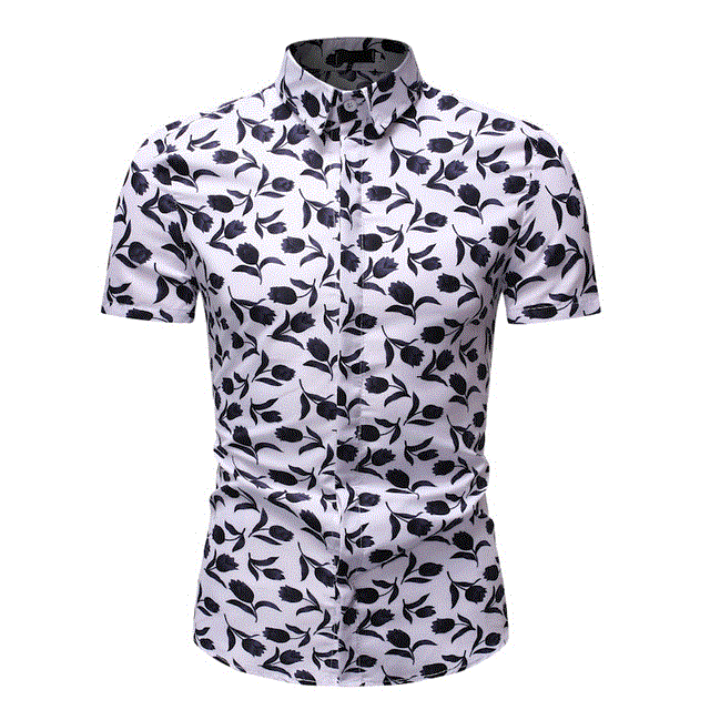2021 High quality Summer Shirt Men Casual Short Sleeve Men's Floral Shirts Hawaii Casual Male Flower Print Beach Holiday Camisa