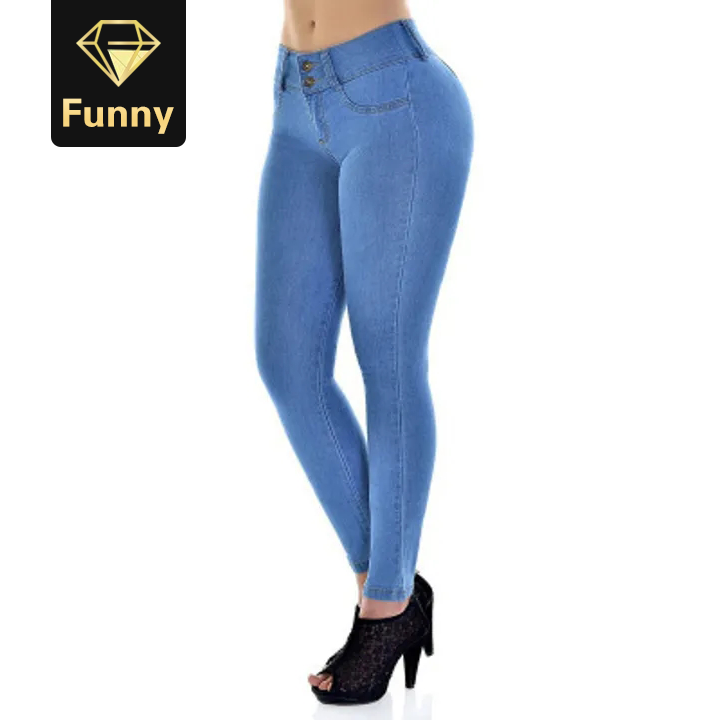 2021 High quality Women Casual Cropped Pants Solid Color Button Fly Waist Slim Trousers Breathable Elastic Pencil Pant