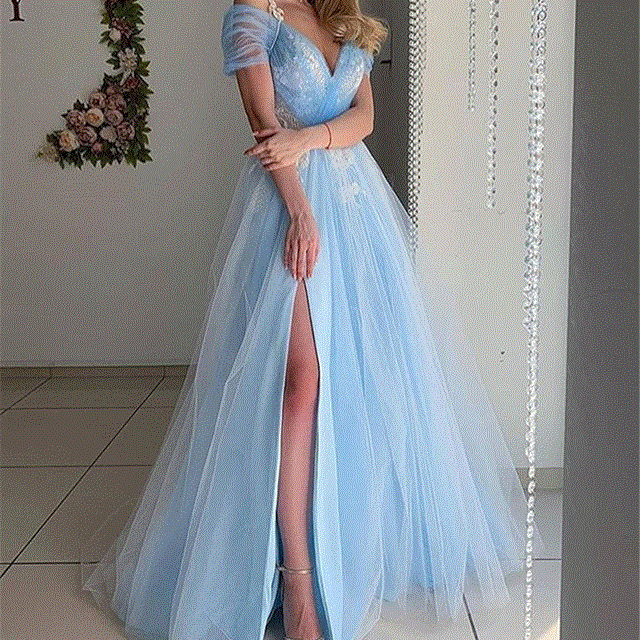 2021 High quality Party Night Sexy Women Dress Fashion Elegant Lace Patchwork Deep V-neck Maxi Dress