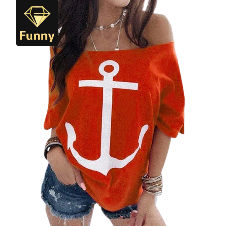 2021 High quality Cotton Tshirt Women Sexy Off Shoulder Shirt Casual Half Sleeve Tops
