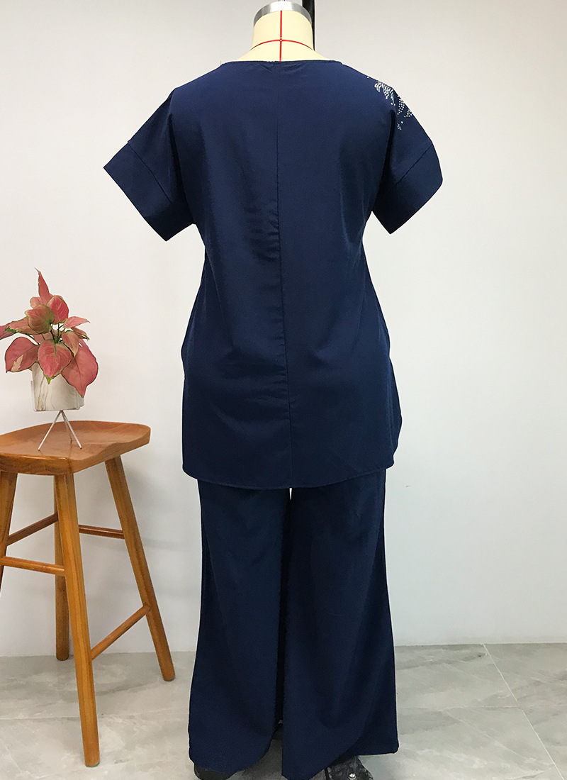 2021 High quality Two Piece Set Women African Clothes Fashion Top And Pants Elastic Plus Size African Suits For Lady