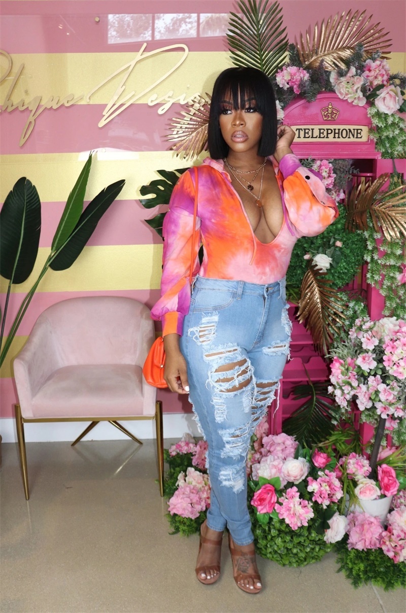 2021 High quality Women Pocket Hole Jeans Woman New Sexy Stretch Denim Pants Skinny Pencil Pants Jeans Trousers