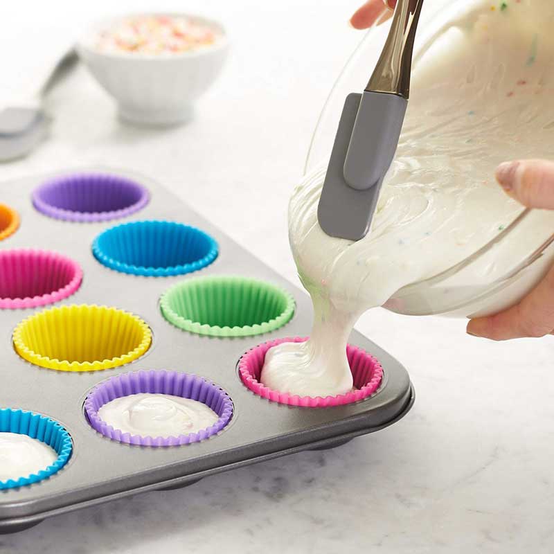 12/6Pcs Silicone Cake Cup Liner Baking Cup Mold Muffin Round Cakecup Cake Tool Bakeware Baking Pastry Kitchen Tools