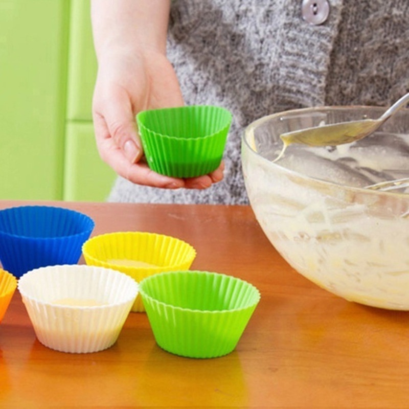 12/6Pcs Silicone Cake Cup Liner Baking Cup Mold Muffin Round Cakecup Cake Tool Bakeware Baking Pastry Kitchen Tools