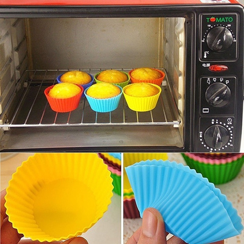 12/6Pcs Silicone Cake Cup Liner Baking Cup Mold Muffin Round Cakecup Cake Tool Bakeware Baking Pastry Kitchen Tools