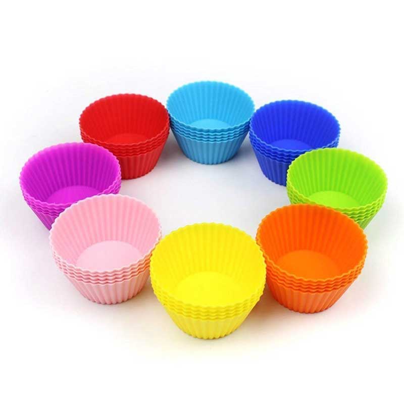 12/6Pcs Silicone Cake Cup Liner Baking Cup Mold Muffin Round Cakecup Cake Tool Bakeware Baking Pastry Kitchen Tools