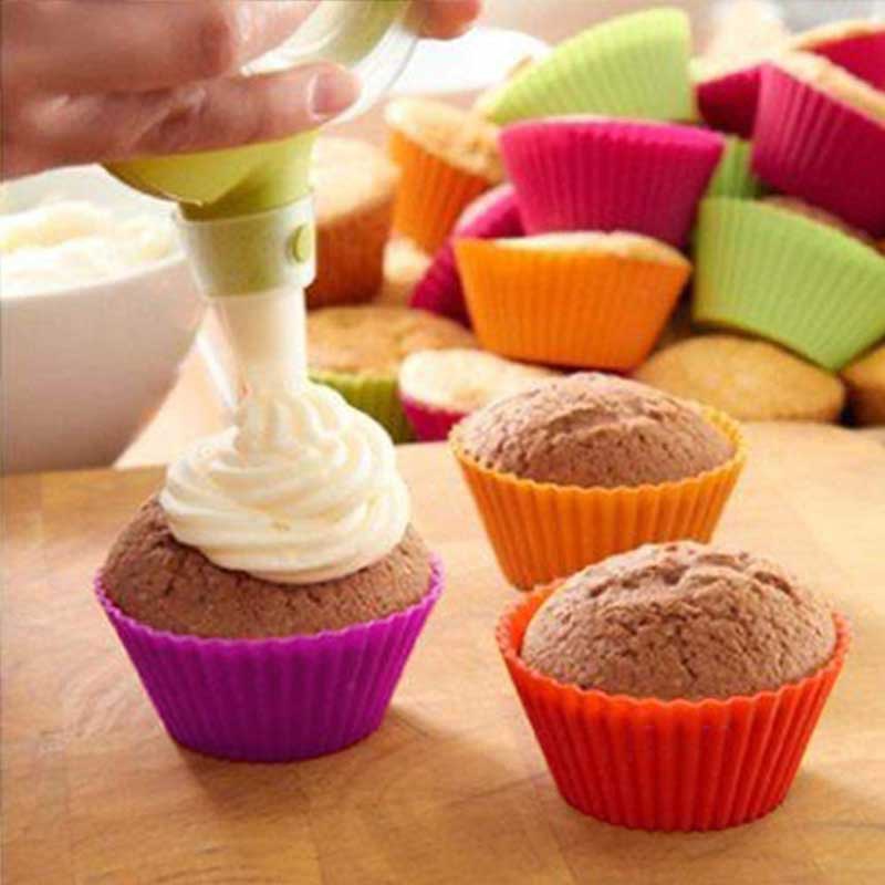 12/6Pcs Silicone Cake Cup Liner Baking Cup Mold Muffin Round Cakecup Cake Tool Bakeware Baking Pastry Kitchen Tools