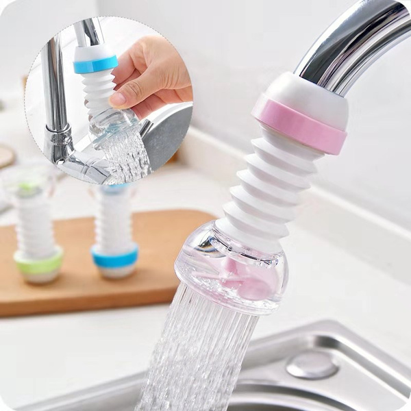 360 Adjustable Flexible Kitchen Faucet Tap Extender Splash-Proof Water Filter Outlet Head Water Saving Sprayer Filter Diffuser