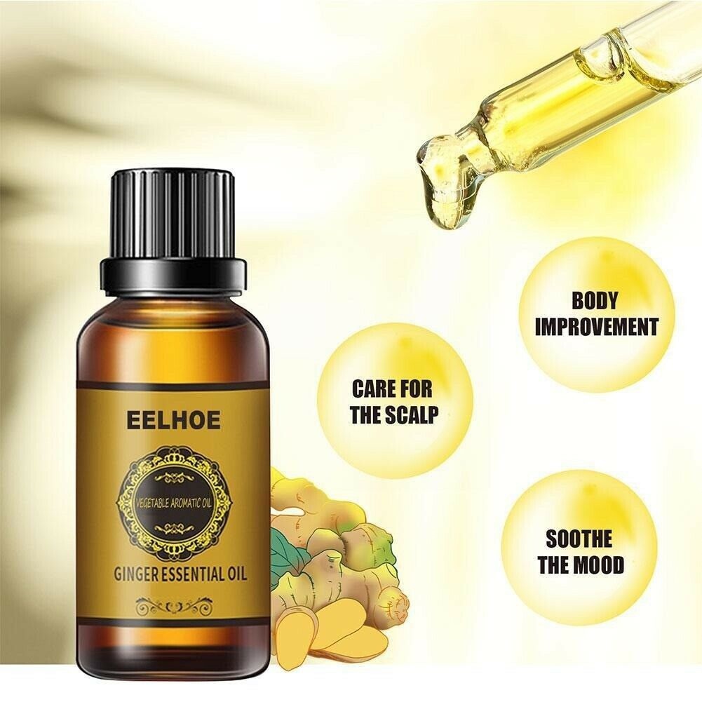 30ML Belly Drainage Ginger Oil,10ML Natural Drainage Ginger Oil Essential Relax Massager Liquid,Lymphatic Drainage Ginger Oil