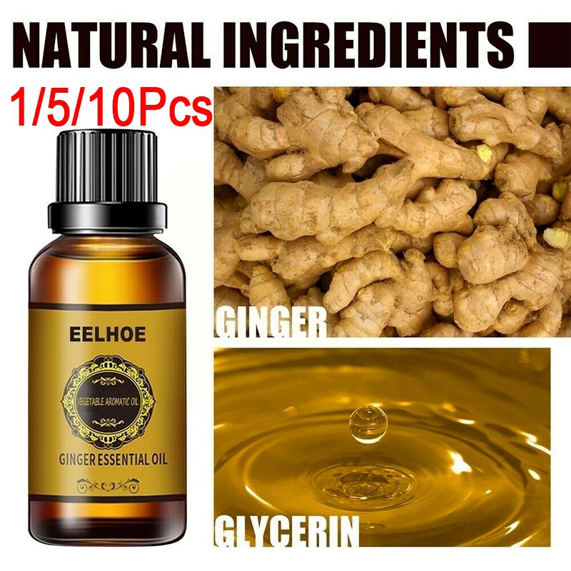 6pc Universal Belly Drainage Ginger Essential Oil Speed Up Blood CIrculation Massage Oil Winter Keep Warm