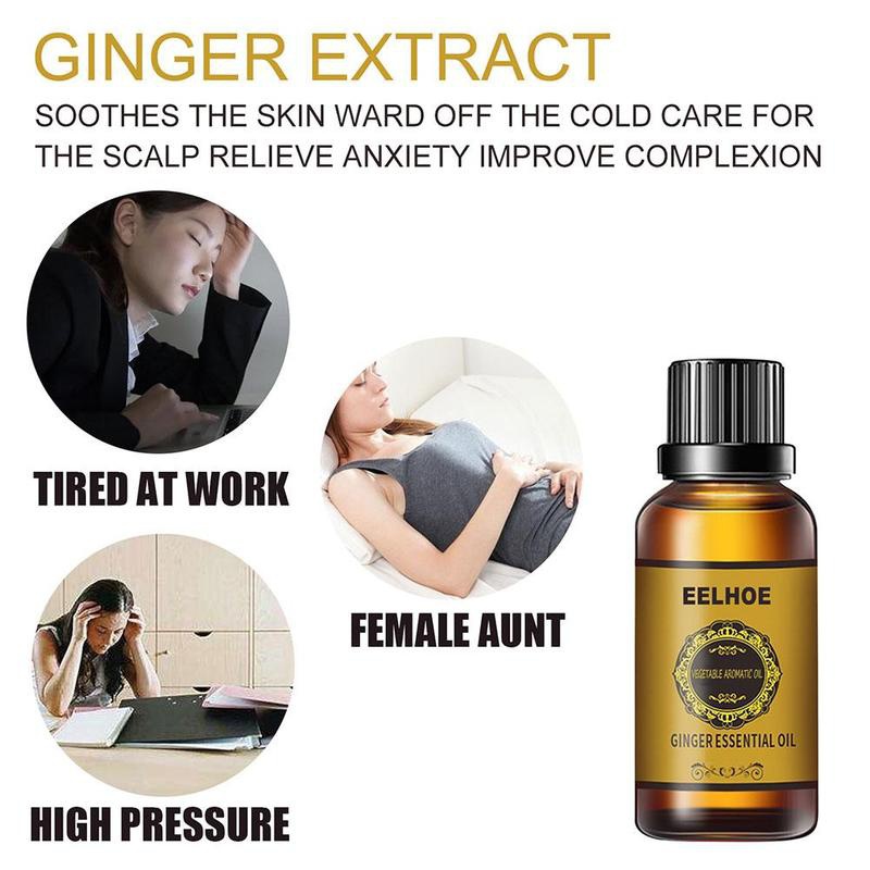 30ml Universal Belly Drainage Ginger Essential Oil Speed Up Blood Circulation Massage Oil Winter Keep Warm