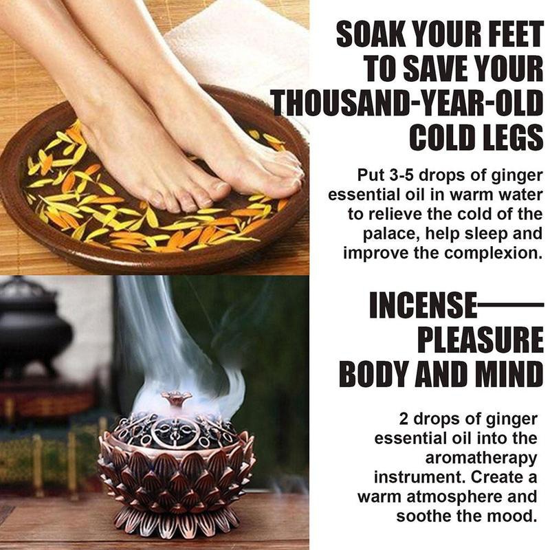 10ml Natural Drainage Ginger Oil Essential Relax Massager Liquid,lymphatic Drainage Ginger Oil