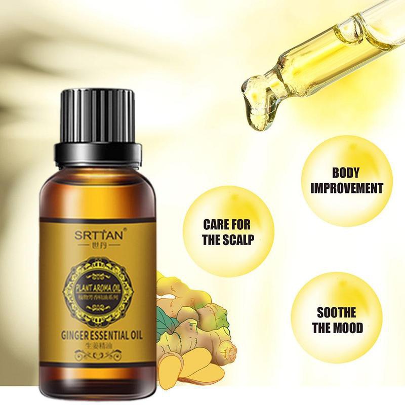 10ml Natural Drainage Ginger Oil Essential Relax Massager Liquid,lymphatic Drainage Ginger Oil