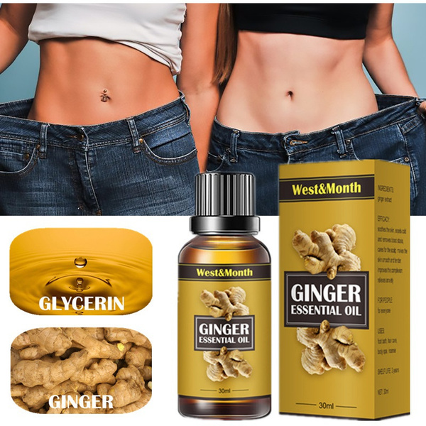 30ml Ginger Essential Oil Belly Drainage Lymphatic Foot Body Massage Therapy