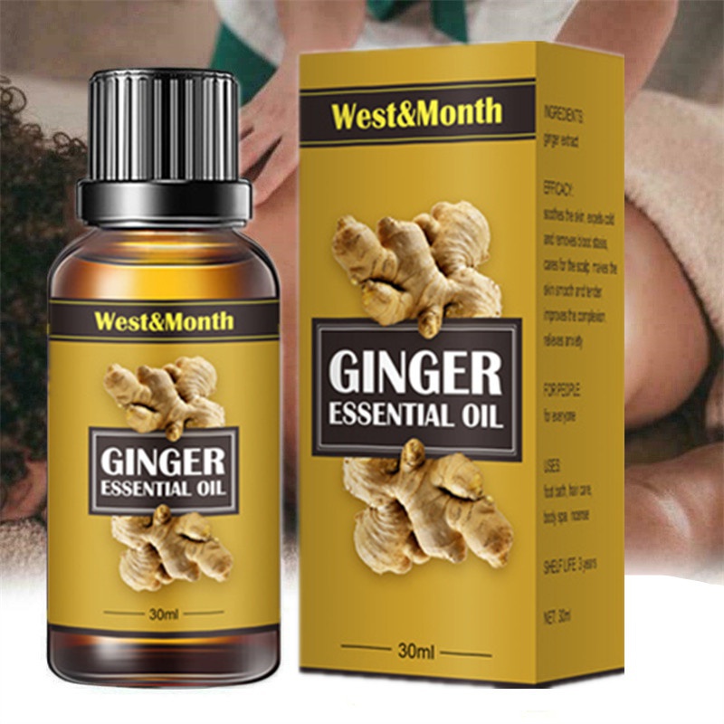 30ml Ginger Essential Oil Belly Drainage Lymphatic Foot Body Massage Therapy