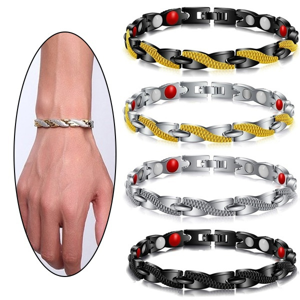 Trendy 6 Colors Weight Loss Energy Magnets Jewelry Slimming Bangle Bracelets Twisted Magnetic Therapy Bracelet For Men Women