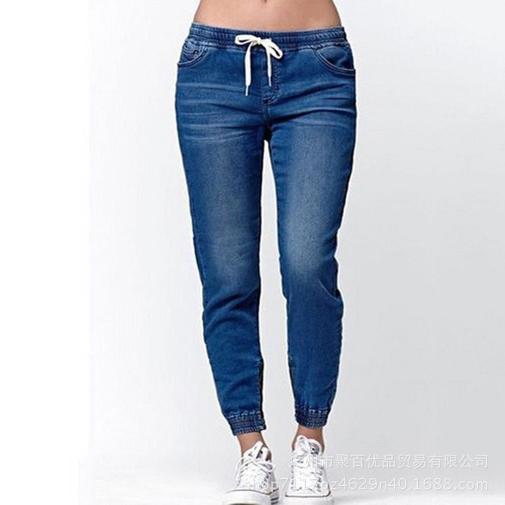2021 High quality Casual Jogger Trousers Elastic Sexy Skinny Pencil Jeans High Waist Women's Denim Trousers