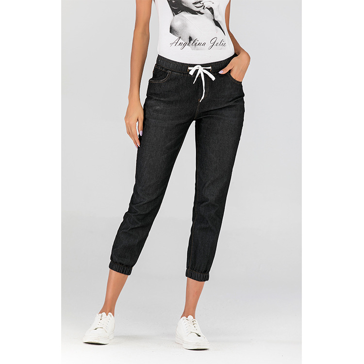 2021 High quality Casual Jogger Trousers Elastic Sexy Skinny Pencil Jeans High Waist Women's Denim Trousers