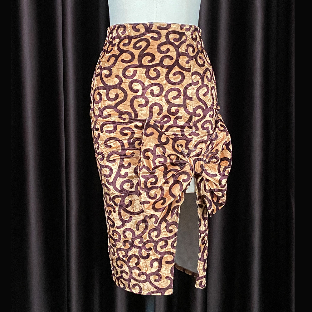2021 High quality Women Velvet Pencil Skirt with Bowtie Printed High Waist  Elegant Leopard Side Slit Sexy lady Skirts