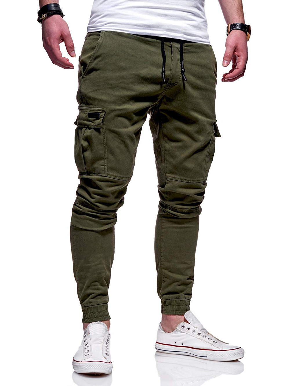 2021 High quality Fashion Men Pants Casual Jogger Streetwear Cargo Pants Multi-pockets Trousers Fitness Sweatpants