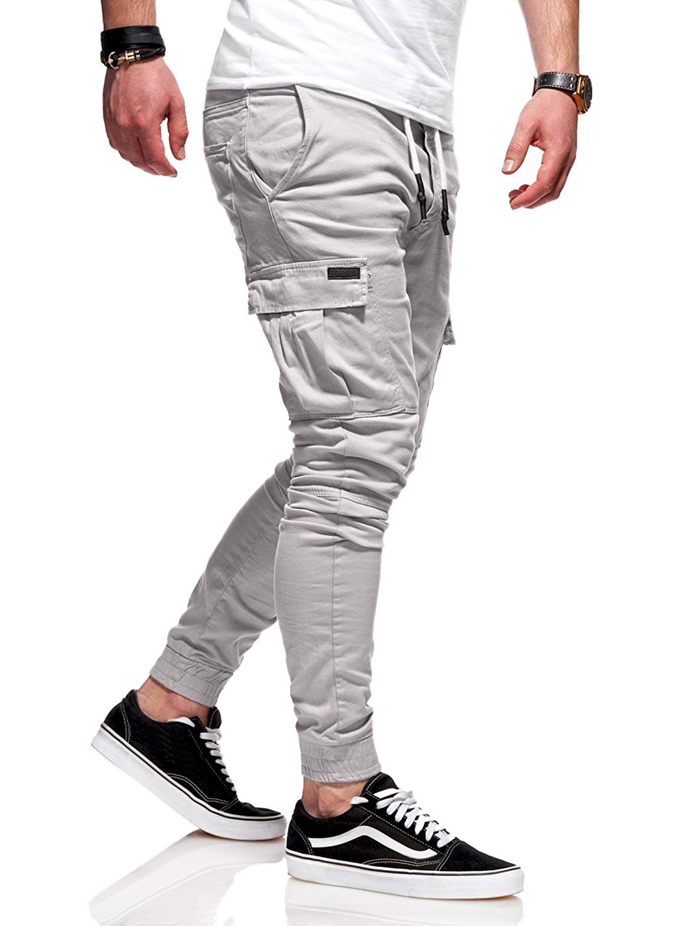 2021 High quality Fashion Men Pants Casual Jogger Streetwear Cargo Pants Multi-pockets Trousers Fitness Sweatpants