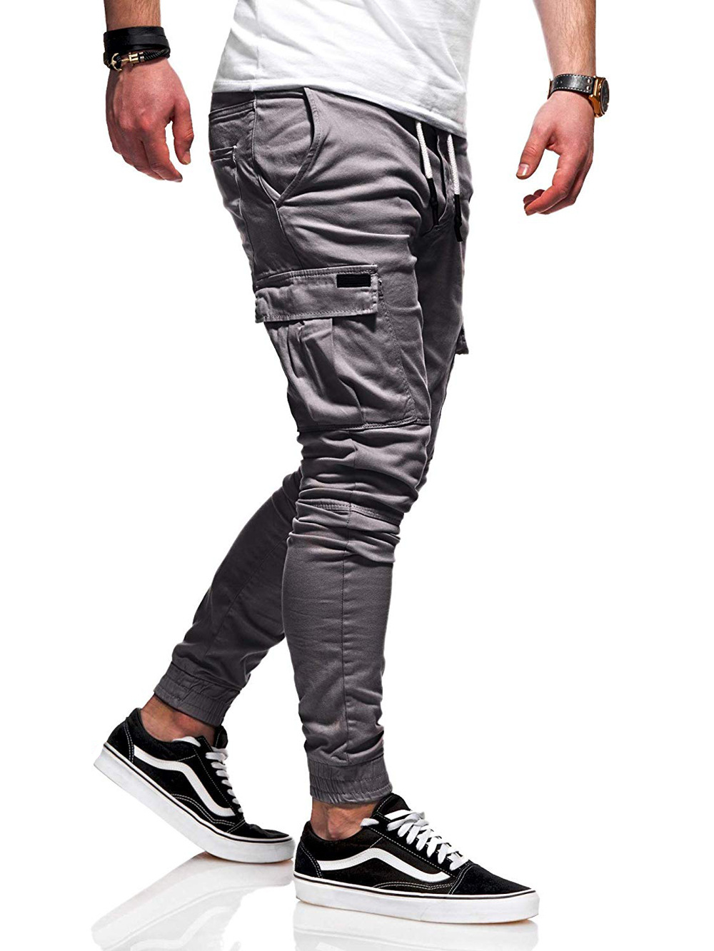 2021 High quality Fashion Men Pants Casual Jogger Streetwear Cargo Pants Multi-pockets Trousers Fitness Sweatpants