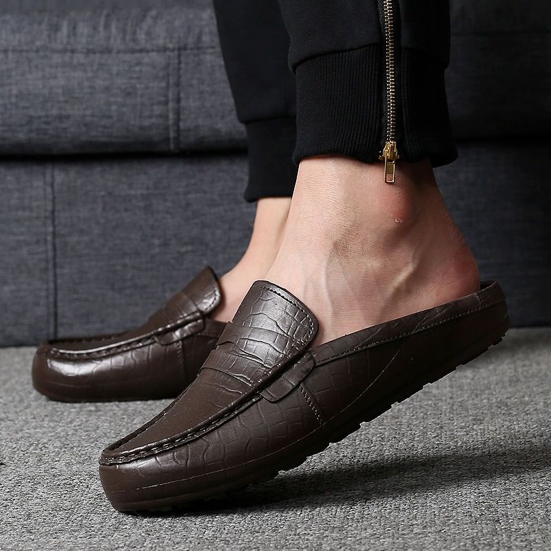 Men's Shoes > Slippers > Mules & Clogs Beach personality Korean men's peas half slippers plastic imitation leather waterproof men's oversho