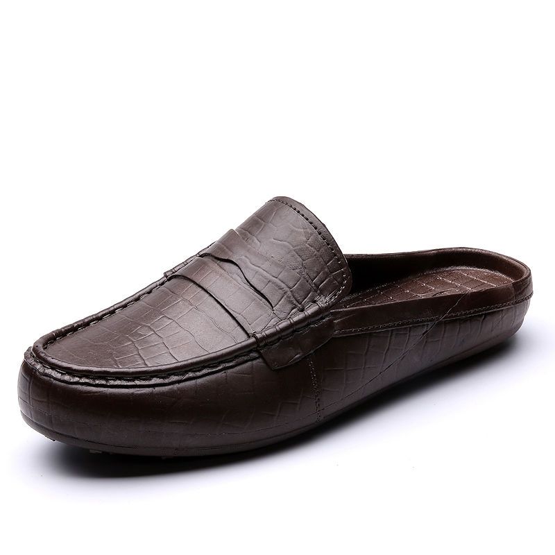 Men's Shoes > Slippers > Mules & Clogs Beach personality Korean men's peas half slippers plastic imitation leather waterproof men's oversho