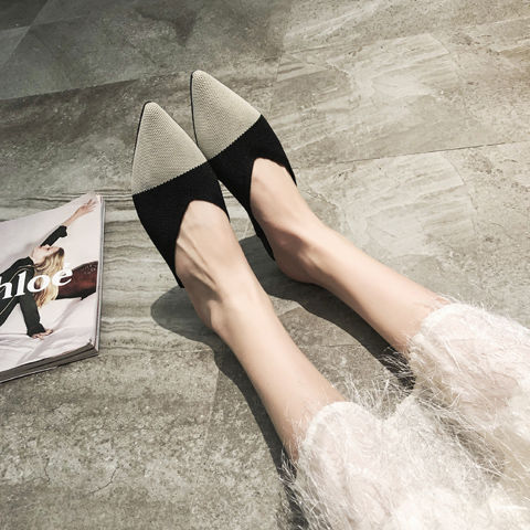 Women's shoes Baotou lazy slippers women's outer wear pointed toe non-slip breathable semi slippers