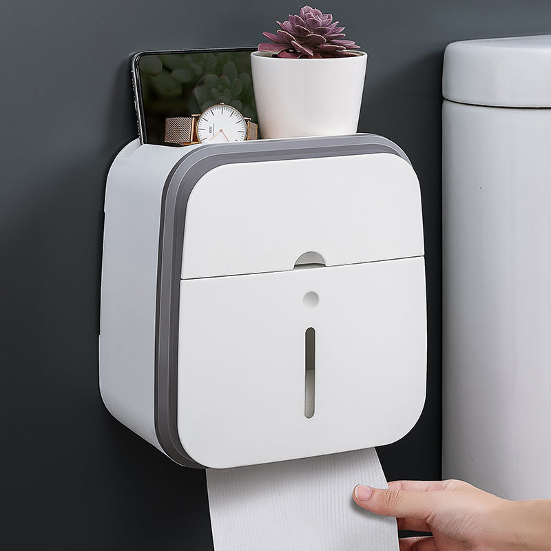 Toilet tissue box toilet toilet paper rack wall-mounted pumping box free perforation creative waterp