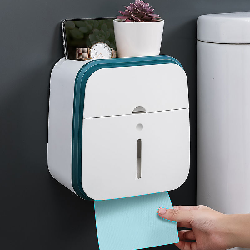 Toilet tissue box toilet toilet paper rack wall-mounted pumping box free perforation creative waterp