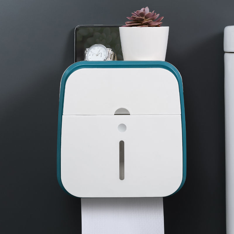 Toilet tissue box toilet toilet paper rack wall-mounted pumping box free perforation creative waterp