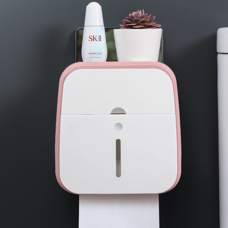 Toilet tissue box toilet toilet paper rack wall-mounted pumping box free perforation creative waterp