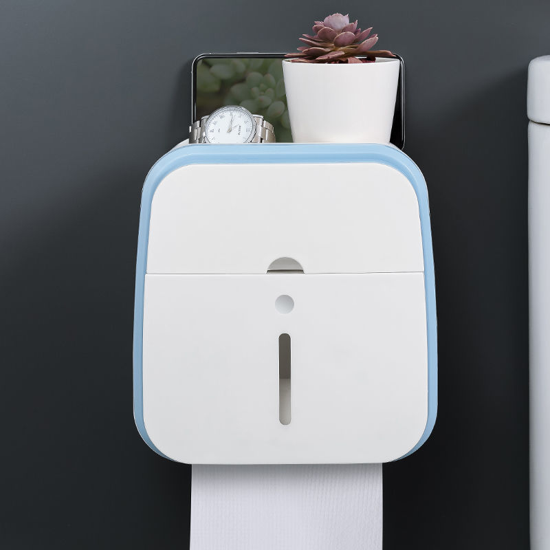 Toilet tissue box toilet toilet paper rack wall-mounted pumping box free perforation creative waterp