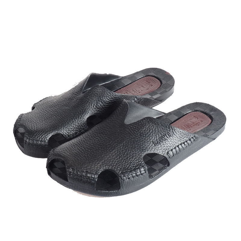 Men's Korean soft-soled fashion slippers non-slip outer wear sandals casual beach shoes Baotou sanda fashion sandals non-slip wear-resistant Summer Breathable take one size bigger