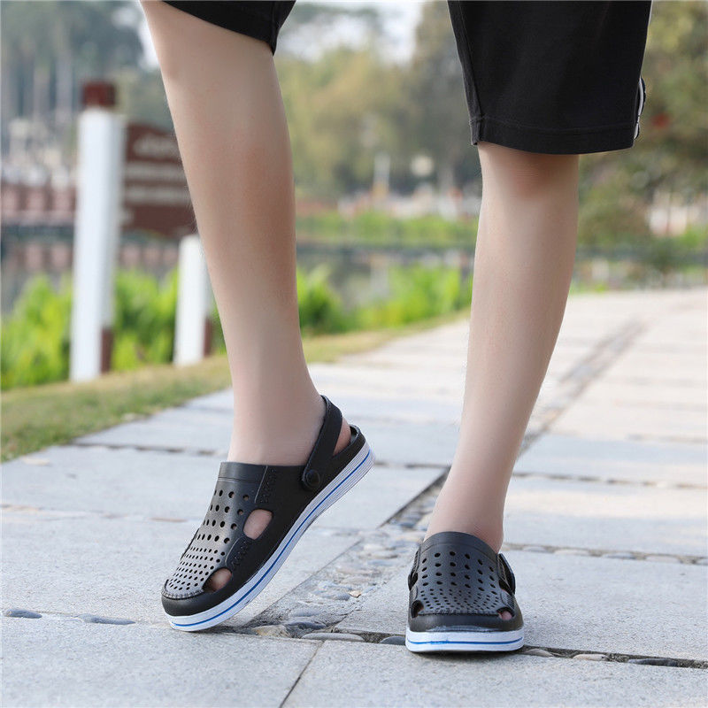 Men's Sandals Men's Mesh Hole Shoes Casual Breathable Korean Sandals Beach Shoes Men's Slippers